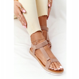 MSMG Sandalias de mujer con suela de goma Brown Stranger marrón caqui 6