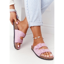 MSMG Zapatillas de ante con suela de corcho Violeta claro Jennifer 3