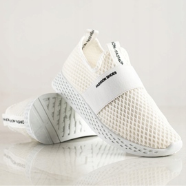 SHELOVET Zapatillas sin cordones con malla blanco 2