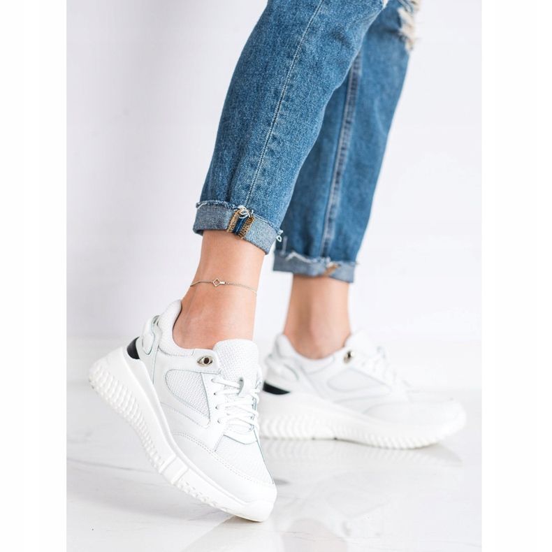 Weide Zapatillas blancas con purpurina blanco 1