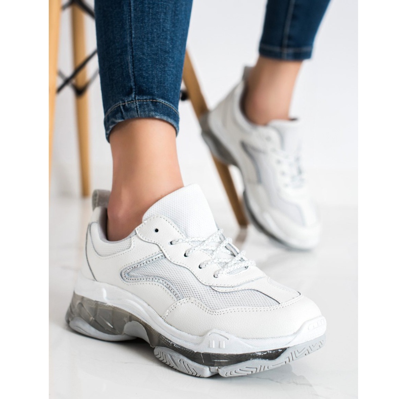 Goodin Zapatillas de cuero blanco 2