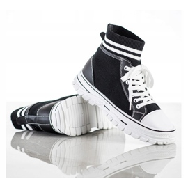 SHELOVET Zapatillas de deporte sin cordones de moda negro 3