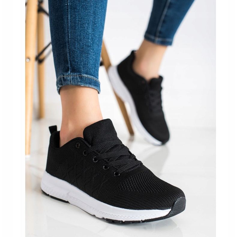 SHELOVET Zapatillas ligeras con cordones negro 2