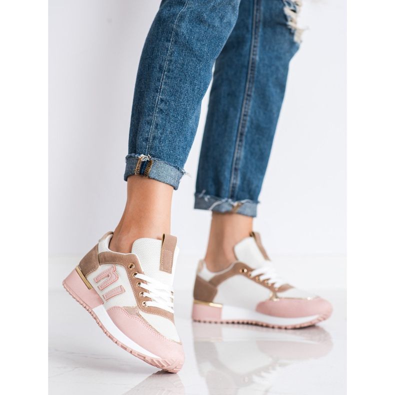 SHELOVET Calzado deportivo con malla rosado 1