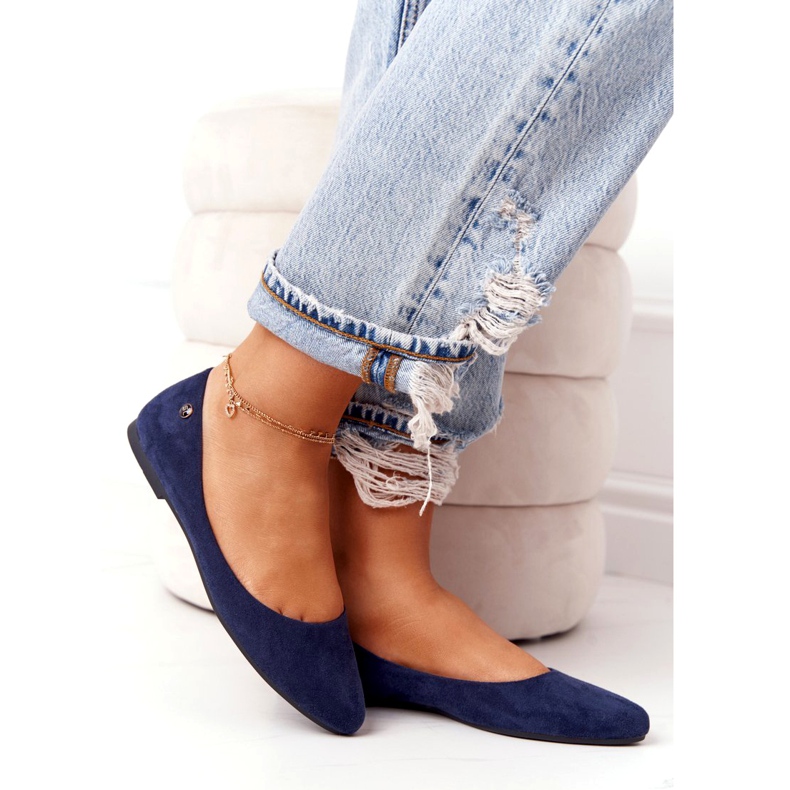 Bailarinas Ante Sergio Leone BL622 Azul Marino 2