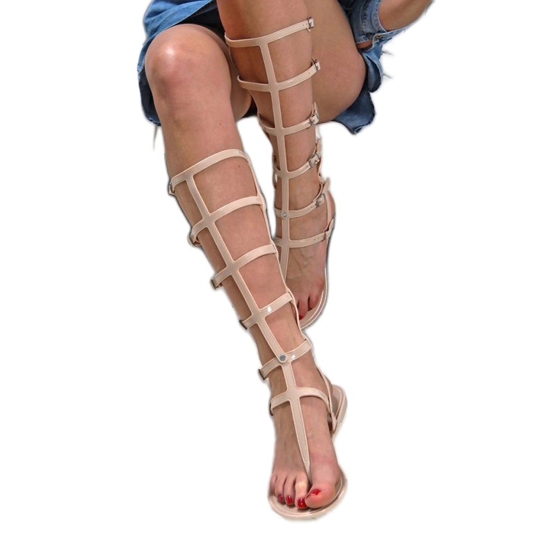 Sandalias Beige Lu Boo High Romanos Harona Japonesa 1