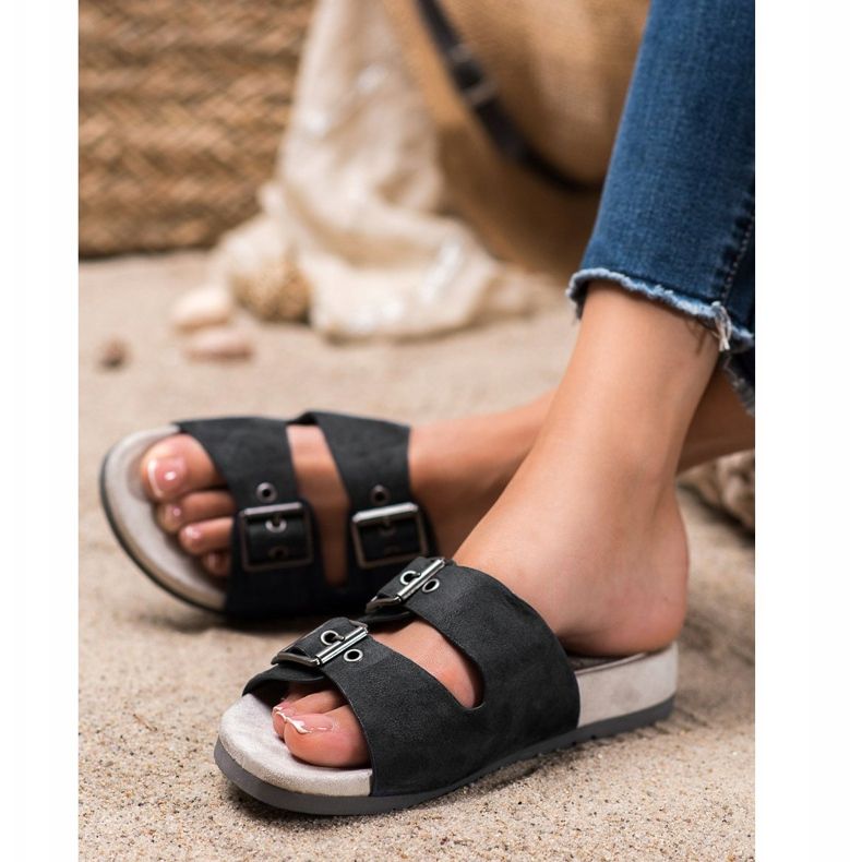 Kylie Pantuflas Negras Clásicas negro 2