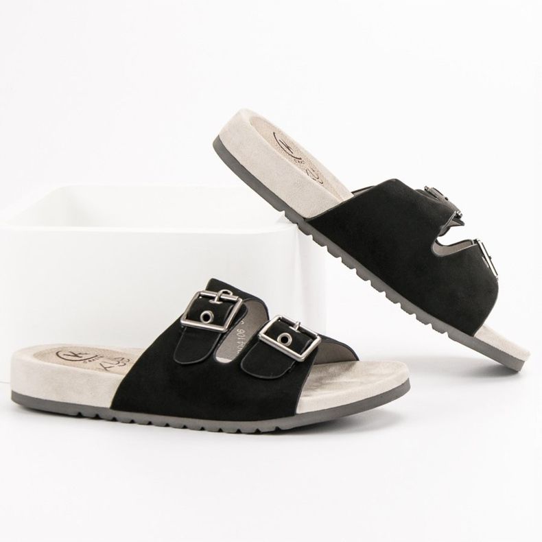 Kylie Pantuflas Negras Clásicas negro 1