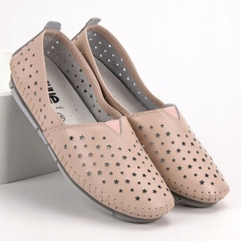 Kylie Zapatos de cuero para mujer beige 6