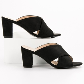 Filippo Pantuflas de ante negras negro 1