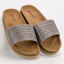 Seastar Pantuflas grises con circonitas 6