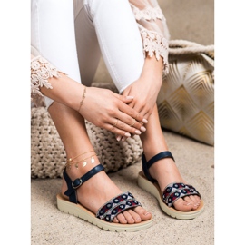 SHELOVET Sandalias casuales multicolor azul marino 1