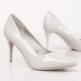 Kylie Salones Clásicos de Piel Ecológica gris 1