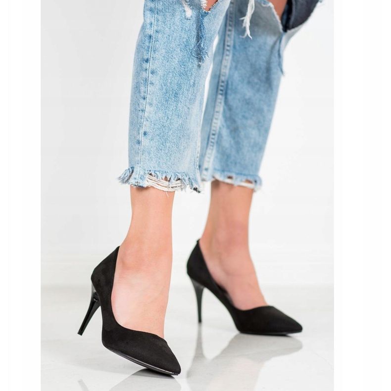 Kylie Tacones de gamuza clásicos negro 2