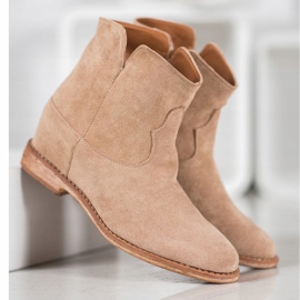 Bella Paris Botas vaqueras de ante beige 4