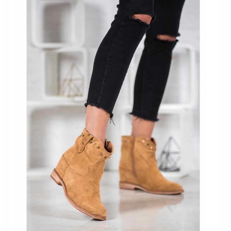 Bella Paris Botas camperas de ante con jets marrón 1 Bella Paris Botas camperas de ante con jets marrón 1