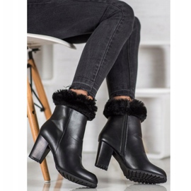 Goodin Botas en un poste con piel negro 6