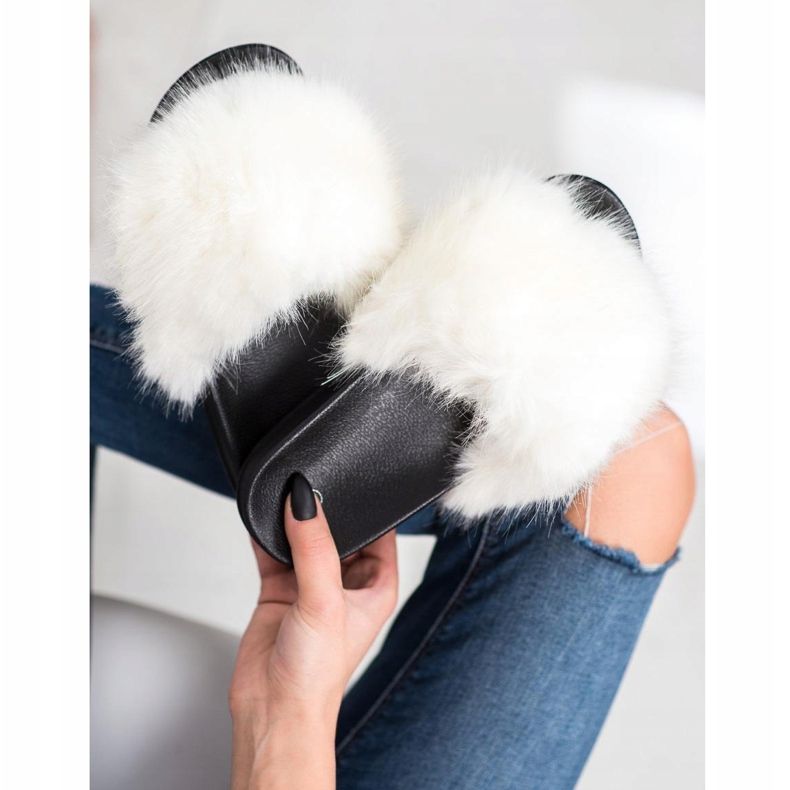 SHELOVET Zapatillas de piel cómodas blanco 1