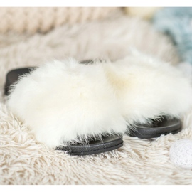 SHELOVET Zapatillas de piel cómodas blanco 3