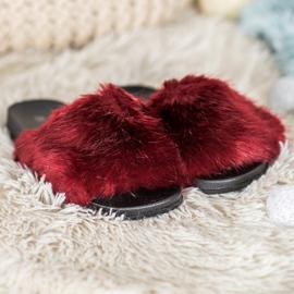 SHELOVET Zapatillas de piel cómodas rojo 1