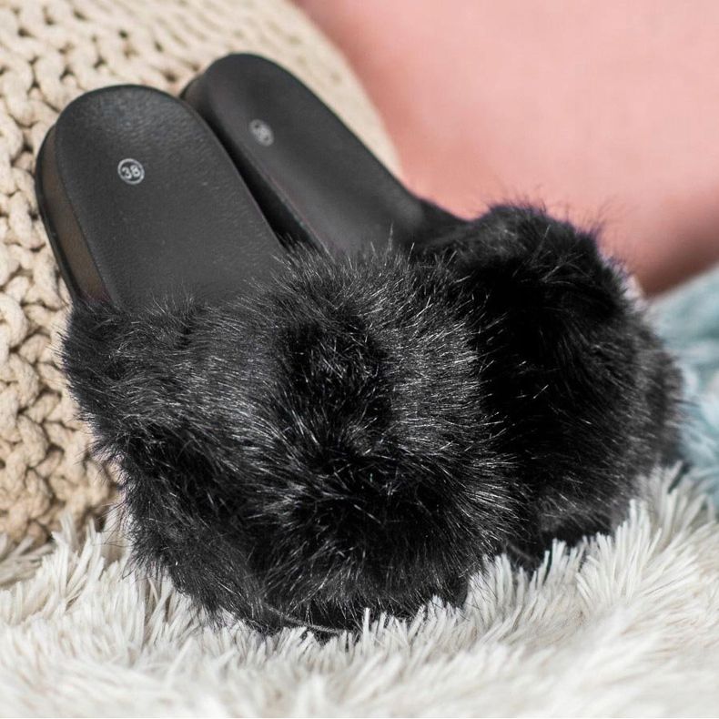 SHELOVET Zapatillas de piel cómodas negro 1