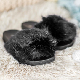SHELOVET Zapatillas de piel cómodas negro 4