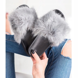 SHELOVET Zapatillas de piel cómodas gris 2