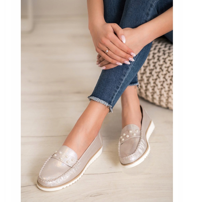 Sergio Leone Mocasines con Perlas dorado 1 Sergio Leone Mocasines con Perlas dorado 1