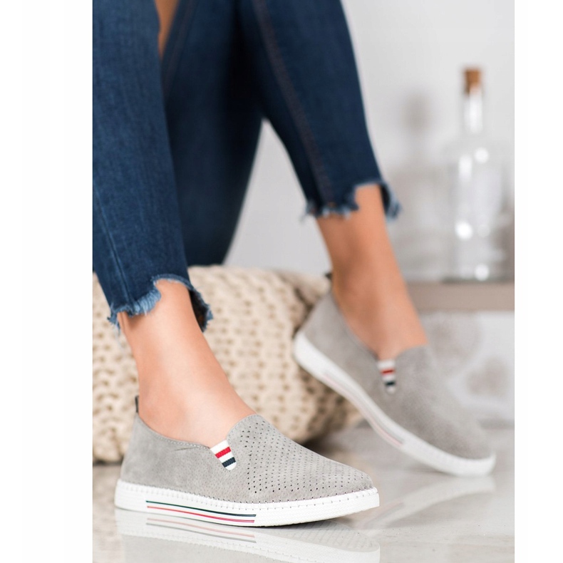 Filippo Zapatillas de cuero grises 2