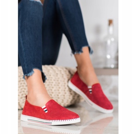 Filippo Zapatillas de cuero rojas rojo 4