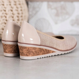 Bailarinas elegantes VINCEZA beige marrón 3
