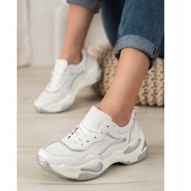 Goodin Zapatillas de cuero blanco multicolor 1