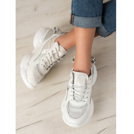 Goodin Zapatillas de cuero blancas blanco 4