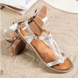 Small Swan Sandalias elegantes con cuero ecológico gris 2
