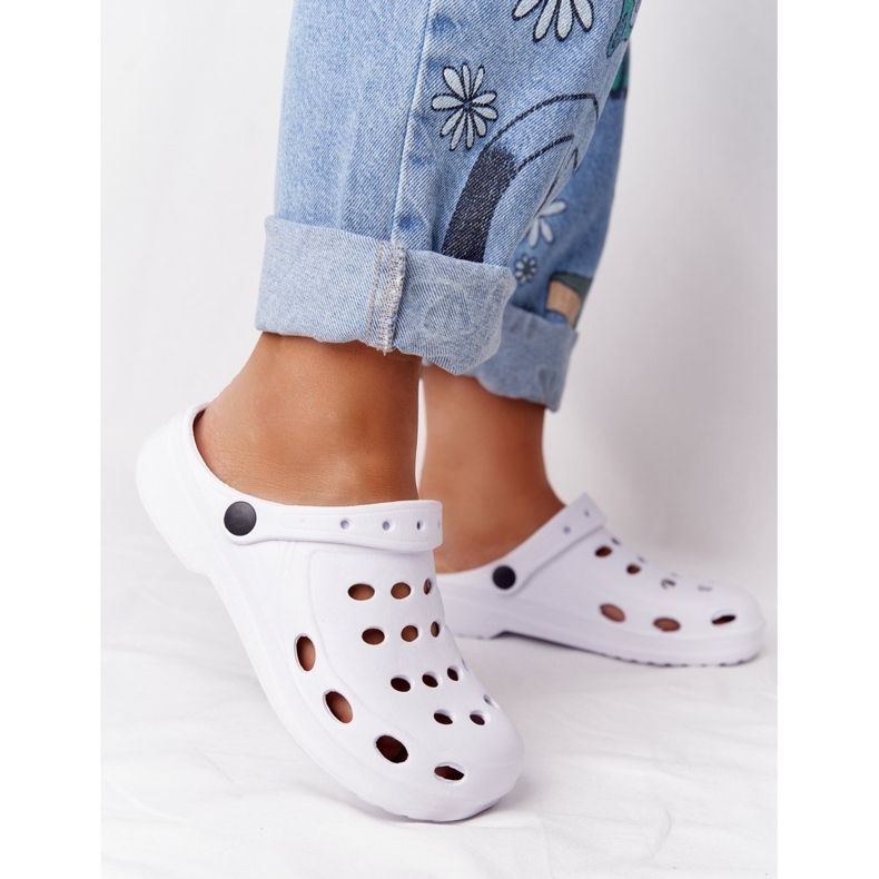 Flameshoes Pantuflas de espuma Eva de mujer de color blanco 2