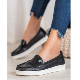Mocasines en la plataforma VINCEZA negro 1
