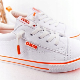 Zapatilla infantil de piel ecológica Big Star HH374036 Blanco-Naranja 3