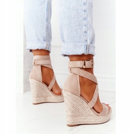 MSMG Sandalias de cuña con trenzas lanzarote beige 5