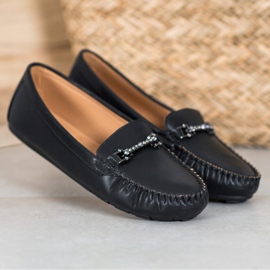 Fama Mocasines Con Circonita negro 3