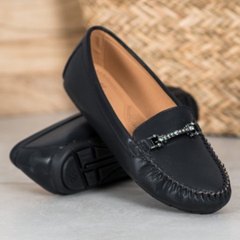 Fama Mocasines Con Circonita negro 4
