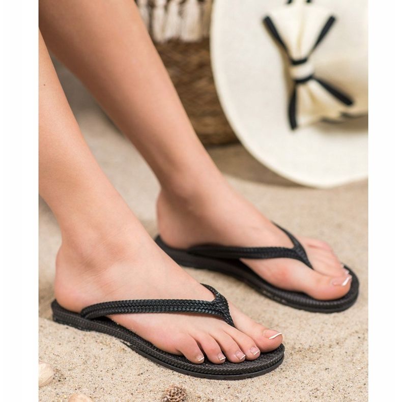 Chanclas VINCEZA trenzadas negro 1