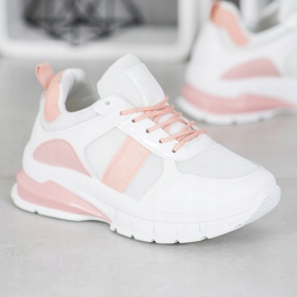 SHELOVET Zapatillas con estilo con malla blanco 3