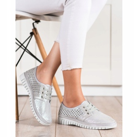 Kylie Brogues de cuero en la plataforma gris 2