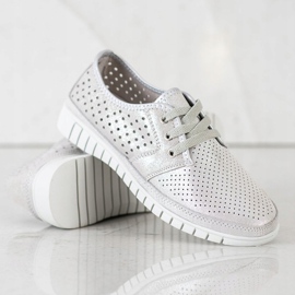 Kylie Brogues de cuero en la plataforma gris 4