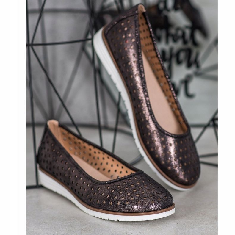 Kylie Bailarinas Caladas Con Purpurina marrón 1