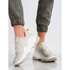 Kylie Zapatillas cómodas en la plataforma beige gris 4