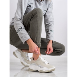 Kylie Zapatillas cómodas en la plataforma beige gris 2