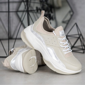 Kylie Zapatillas cómodas en la plataforma beige gris 3