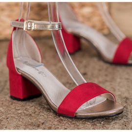 Goodin Sandalias elegantes en una barra rojo amarillo 2