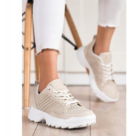 Kylie Zapatillas deportivas ligeras caladas beige 5